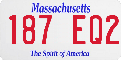 MA license plate 187EQ2