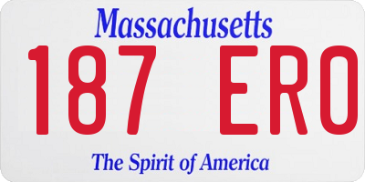MA license plate 187ER0