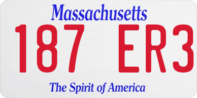 MA license plate 187ER3