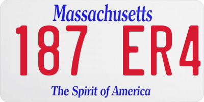 MA license plate 187ER4