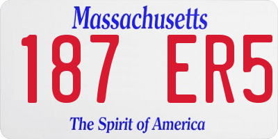MA license plate 187ER5