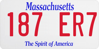 MA license plate 187ER7