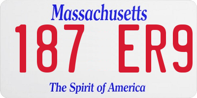 MA license plate 187ER9