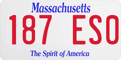 MA license plate 187ES0