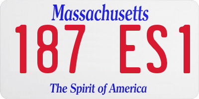 MA license plate 187ES1