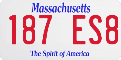 MA license plate 187ES8