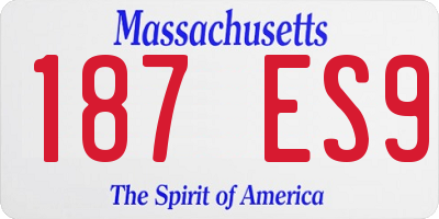 MA license plate 187ES9