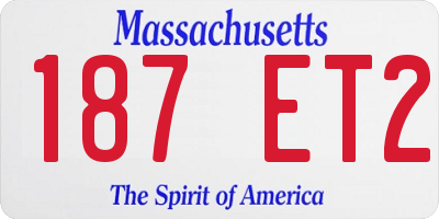 MA license plate 187ET2