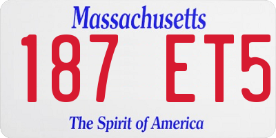 MA license plate 187ET5