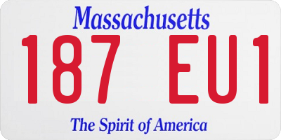 MA license plate 187EU1