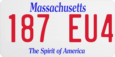 MA license plate 187EU4
