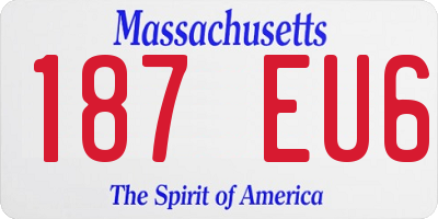 MA license plate 187EU6