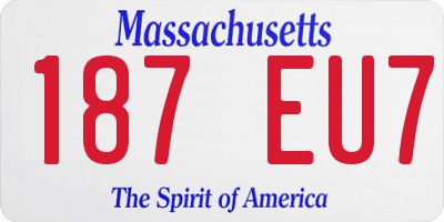 MA license plate 187EU7