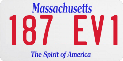 MA license plate 187EV1