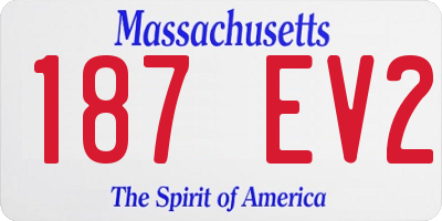 MA license plate 187EV2