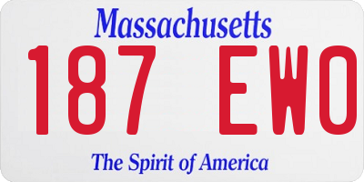 MA license plate 187EW0