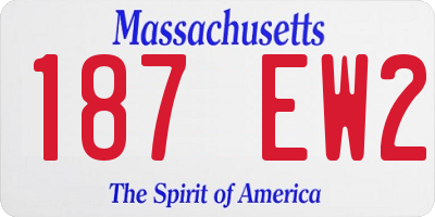 MA license plate 187EW2