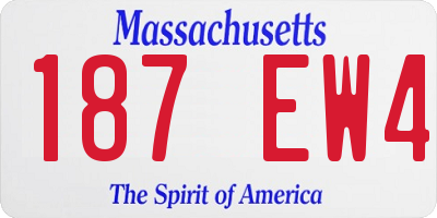 MA license plate 187EW4