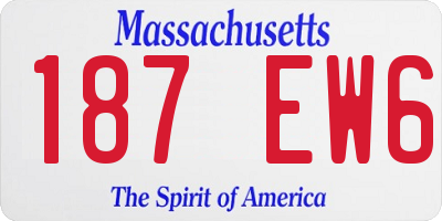 MA license plate 187EW6