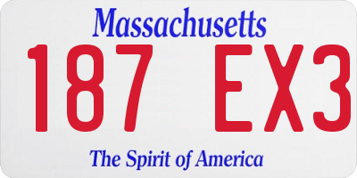 MA license plate 187EX3
