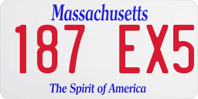 MA license plate 187EX5