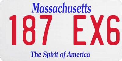 MA license plate 187EX6