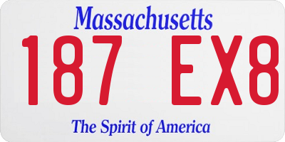 MA license plate 187EX8