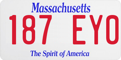 MA license plate 187EY0