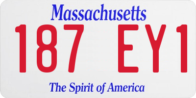 MA license plate 187EY1