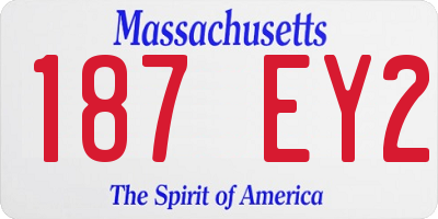 MA license plate 187EY2