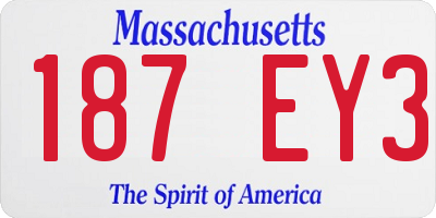 MA license plate 187EY3