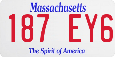 MA license plate 187EY6