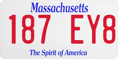MA license plate 187EY8