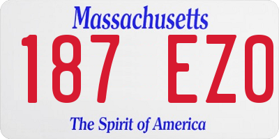 MA license plate 187EZ0