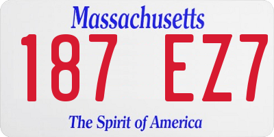 MA license plate 187EZ7