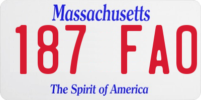 MA license plate 187FA0