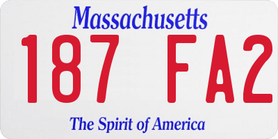 MA license plate 187FA2