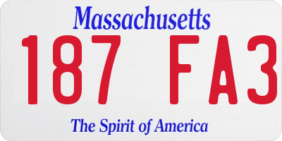 MA license plate 187FA3