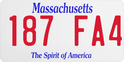 MA license plate 187FA4