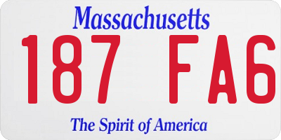 MA license plate 187FA6