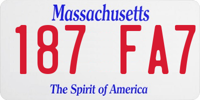 MA license plate 187FA7