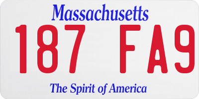 MA license plate 187FA9