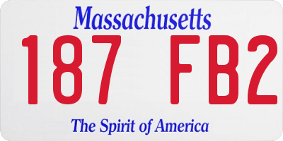 MA license plate 187FB2