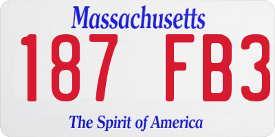 MA license plate 187FB3