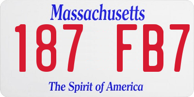 MA license plate 187FB7