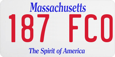 MA license plate 187FC0
