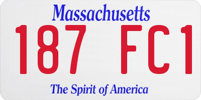 MA license plate 187FC1
