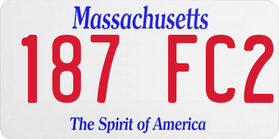 MA license plate 187FC2