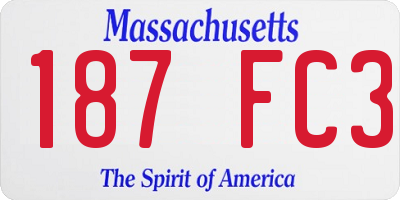 MA license plate 187FC3