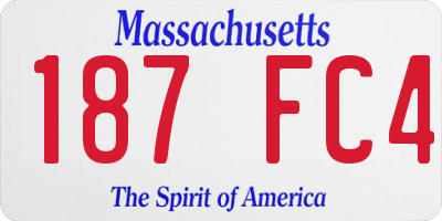 MA license plate 187FC4